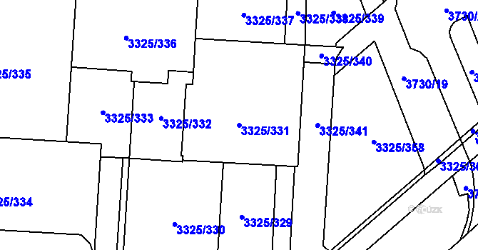 Parcela st. 3325/331 v KÚ Horní Lutyně, Katastrální mapa