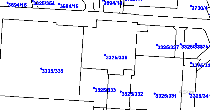 Parcela st. 3325/336 v KÚ Horní Lutyně, Katastrální mapa