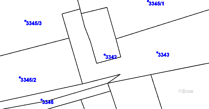 Parcela st. 3342 v KÚ Horní Lutyně, Katastrální mapa
