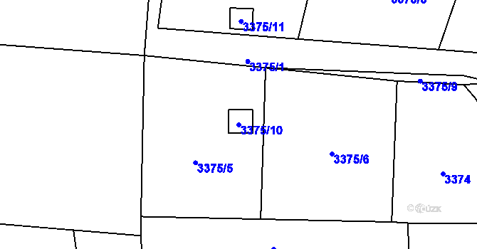 Parcela st. 3375/10 v KÚ Horní Lutyně, Katastrální mapa