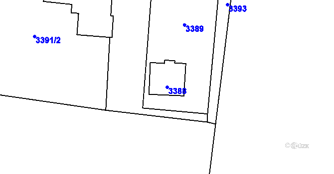 Parcela st. 3388 v KÚ Horní Lutyně, Katastrální mapa