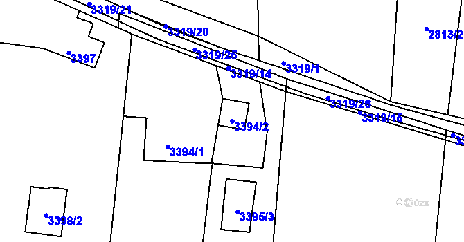 Parcela st. 3394/2 v KÚ Horní Lutyně, Katastrální mapa