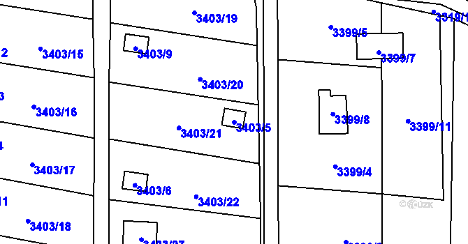 Parcela st. 3403/5 v KÚ Horní Lutyně, Katastrální mapa