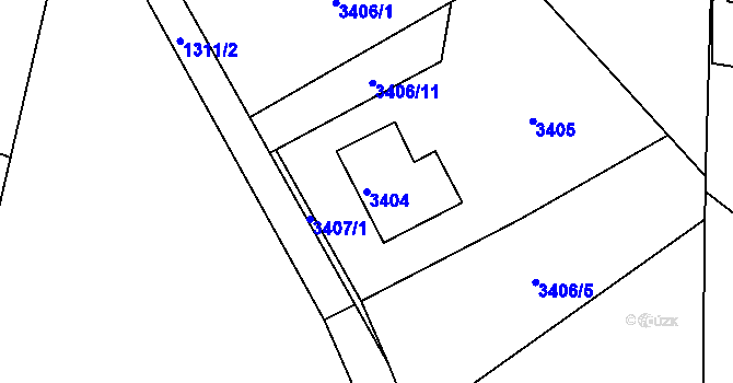 Parcela st. 3404 v KÚ Horní Lutyně, Katastrální mapa