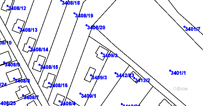 Parcela st. 3409/2 v KÚ Horní Lutyně, Katastrální mapa