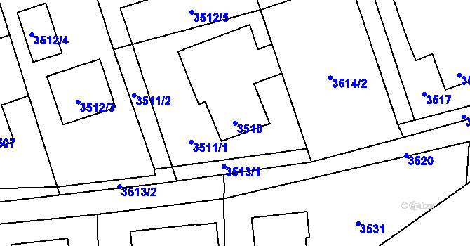Parcela st. 3510 v KÚ Horní Lutyně, Katastrální mapa