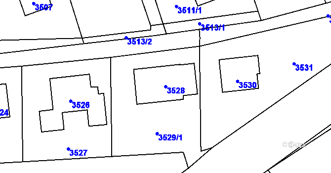 Parcela st. 3528 v KÚ Horní Lutyně, Katastrální mapa