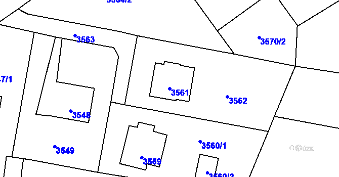 Parcela st. 3561 v KÚ Horní Lutyně, Katastrální mapa