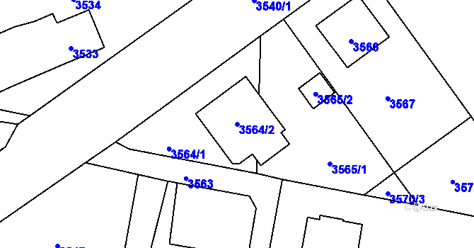 Parcela st. 3564/2 v KÚ Horní Lutyně, Katastrální mapa