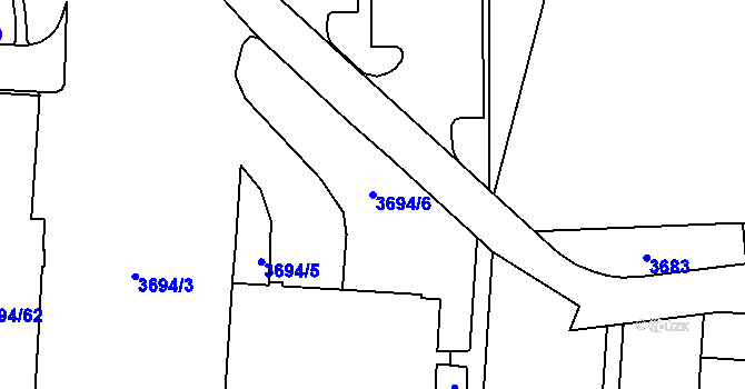 Parcela st. 3694/6 v KÚ Horní Lutyně, Katastrální mapa