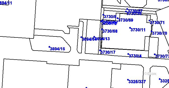 Parcela st. 3694/14 v KÚ Horní Lutyně, Katastrální mapa