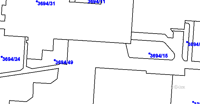 Parcela st. 3694/16 v KÚ Horní Lutyně, Katastrální mapa