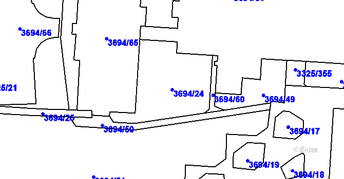 Parcela st. 3694/24 v KÚ Horní Lutyně, Katastrální mapa