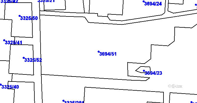 Parcela st. 3694/51 v KÚ Horní Lutyně, Katastrální mapa