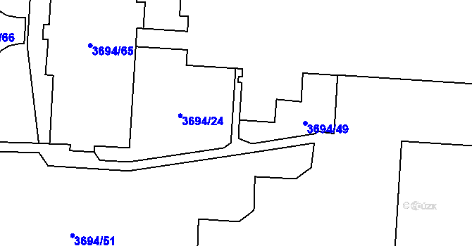 Parcela st. 3694/60 v KÚ Horní Lutyně, Katastrální mapa