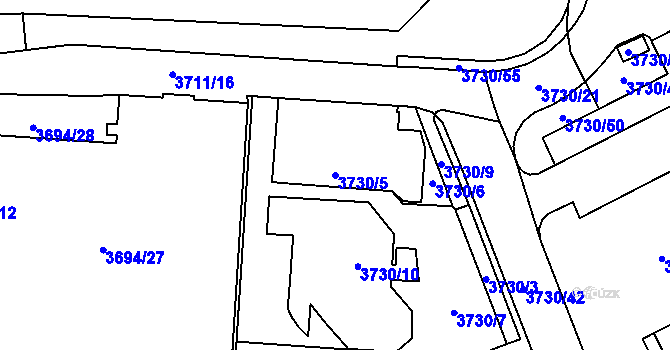 Parcela st. 3730/5 v KÚ Horní Lutyně, Katastrální mapa