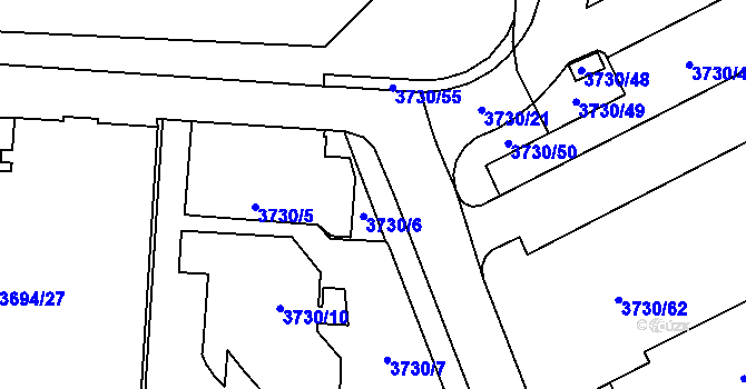 Parcela st. 3730/9 v KÚ Horní Lutyně, Katastrální mapa