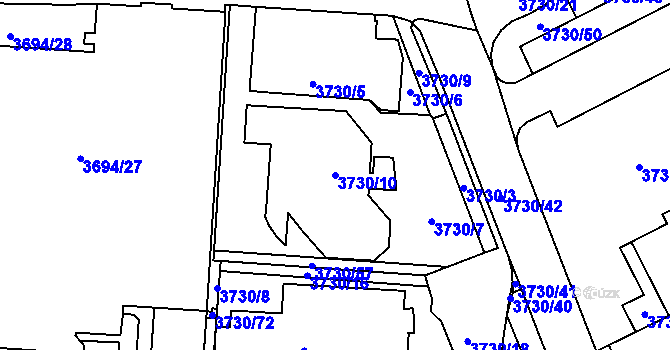 Parcela st. 3730/10 v KÚ Horní Lutyně, Katastrální mapa
