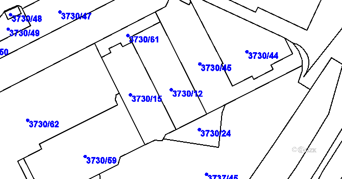 Parcela st. 3730/12 v KÚ Horní Lutyně, Katastrální mapa