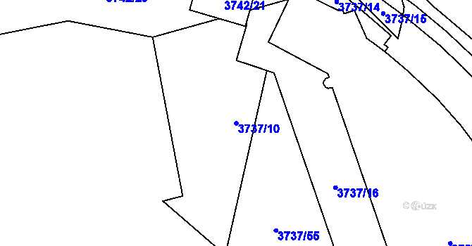 Parcela st. 3737/10 v KÚ Horní Lutyně, Katastrální mapa
