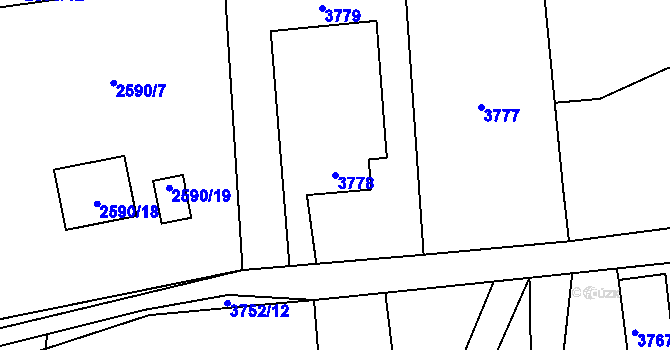 Parcela st. 3778 v KÚ Horní Lutyně, Katastrální mapa