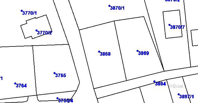 Parcela st. 3868 v KÚ Horní Lutyně, Katastrální mapa