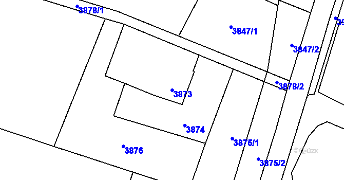 Parcela st. 3873 v KÚ Horní Lutyně, Katastrální mapa