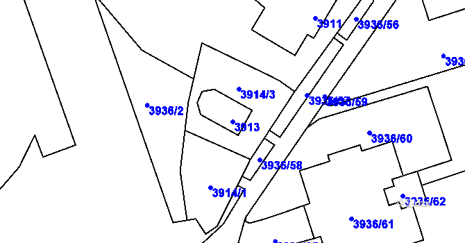 Parcela st. 3913 v KÚ Horní Lutyně, Katastrální mapa