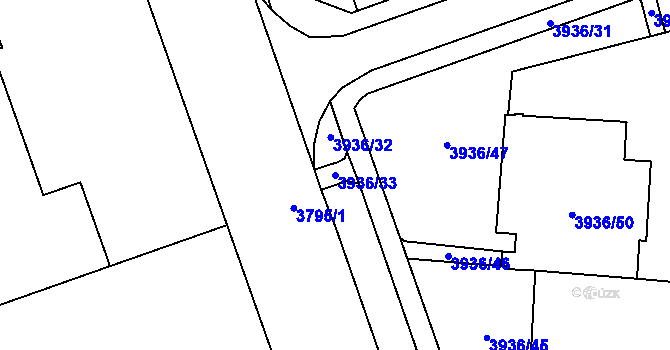 Parcela st. 3936/33 v KÚ Horní Lutyně, Katastrální mapa