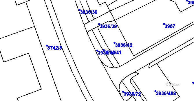Parcela st. 3936/40 v KÚ Horní Lutyně, Katastrální mapa