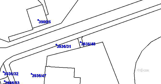 Parcela st. 3936/48 v KÚ Horní Lutyně, Katastrální mapa