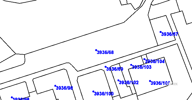 Parcela st. 3936/68 v KÚ Horní Lutyně, Katastrální mapa