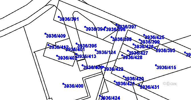 Parcela st. 3936/124 v KÚ Horní Lutyně, Katastrální mapa