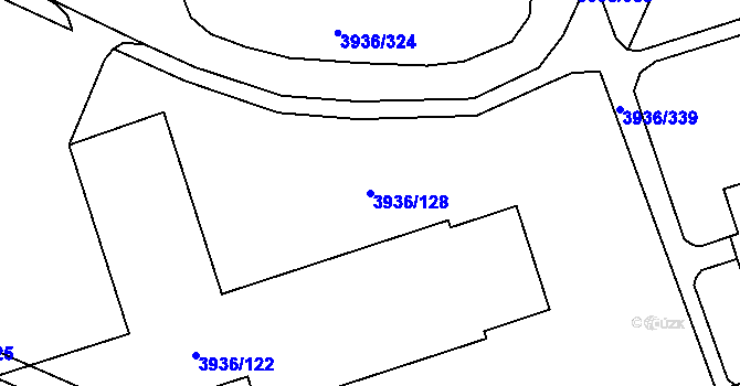 Parcela st. 3936/128 v KÚ Horní Lutyně, Katastrální mapa