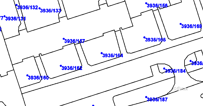 Parcela st. 3936/164 v KÚ Horní Lutyně, Katastrální mapa