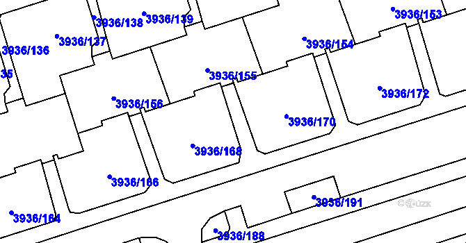 Parcela st. 3936/169 v KÚ Horní Lutyně, Katastrální mapa