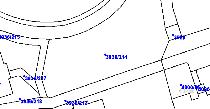 Parcela st. 3936/214 v KÚ Horní Lutyně, Katastrální mapa