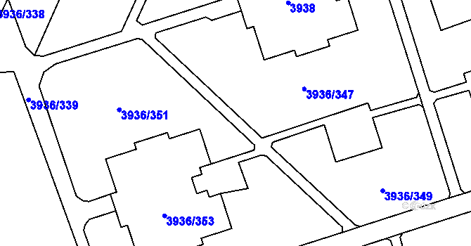 Parcela st. 3936/350 v KÚ Horní Lutyně, Katastrální mapa