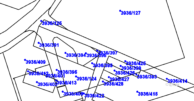 Parcela st. 3936/397 v KÚ Horní Lutyně, Katastrální mapa
