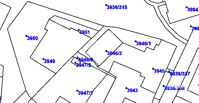 Parcela st. 3946/4 v KÚ Horní Lutyně, Katastrální mapa