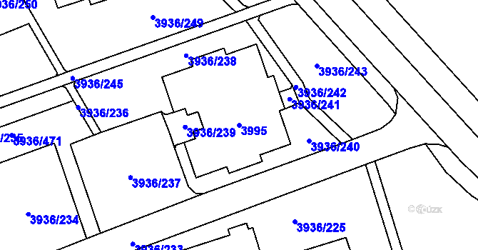 Parcela st. 3995 v KÚ Horní Lutyně, Katastrální mapa