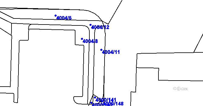 Parcela st. 4000/8 v KÚ Horní Lutyně, Katastrální mapa