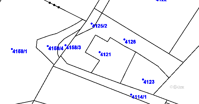 Parcela st. 4121 v KÚ Horní Lutyně, Katastrální mapa