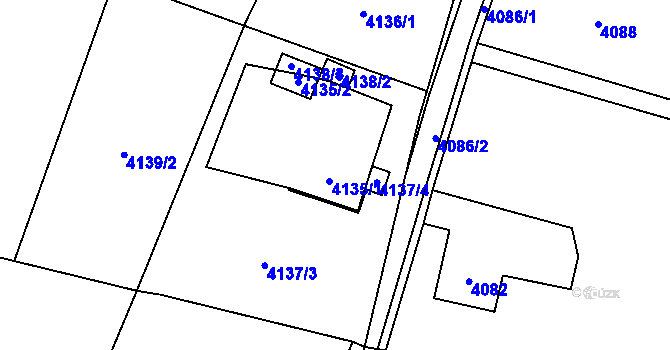 Parcela st. 4135 v KÚ Horní Lutyně, Katastrální mapa