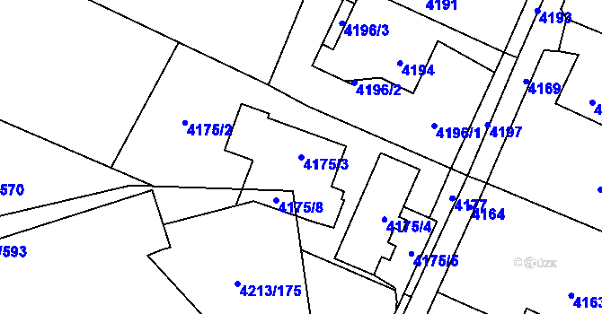 Parcela st. 4175/3 v KÚ Horní Lutyně, Katastrální mapa
