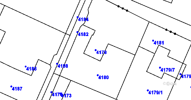 Parcela st. 4178 v KÚ Horní Lutyně, Katastrální mapa