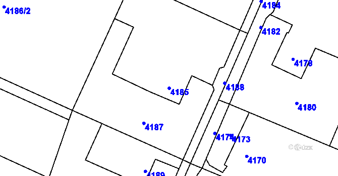 Parcela st. 4185 v KÚ Horní Lutyně, Katastrální mapa