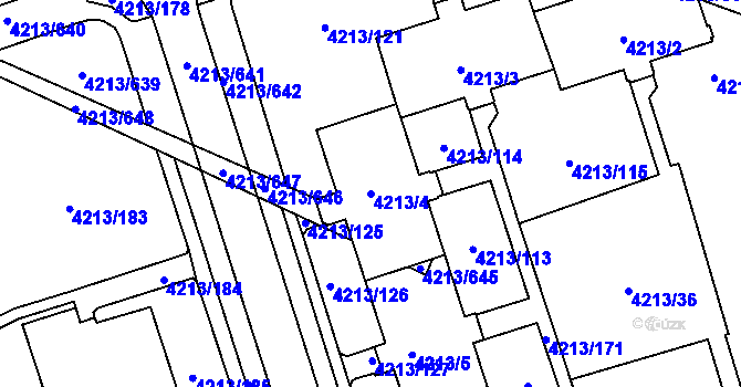 Parcela st. 4213/4 v KÚ Horní Lutyně, Katastrální mapa