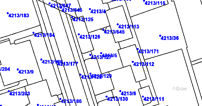 Parcela st. 4213/5 v KÚ Horní Lutyně, Katastrální mapa