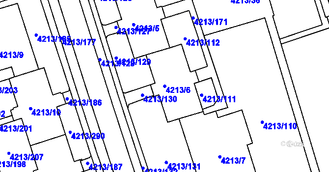 Parcela st. 4213/6 v KÚ Horní Lutyně, Katastrální mapa